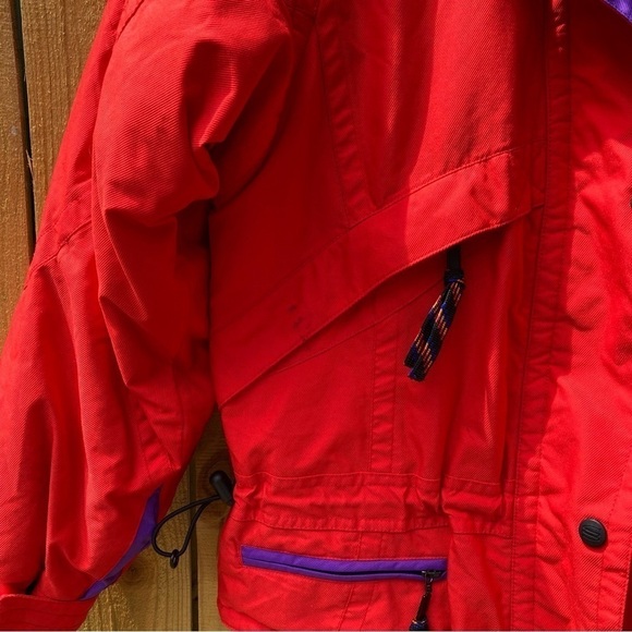 Vintage Slalom Sport Red Purple Rainbow Ski Snow Jacket Size 8 - Picture 5 of 8